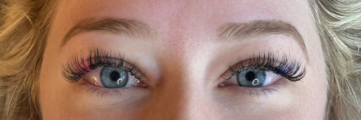 The same eyes after a full set of lash extensions