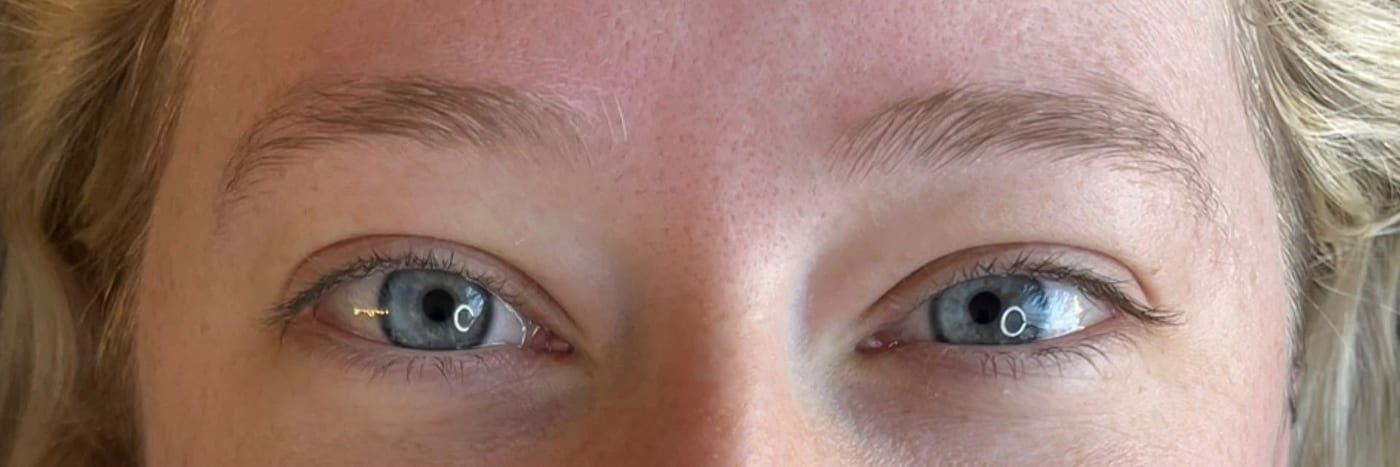 Natural lashes before extensions, photographed close up